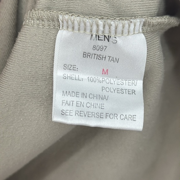 WOOLRICH Fleece Quarter Zip + Chest Zip Pullover Sweater MEDIUM British Tan VGC! - Picture 6 of 7